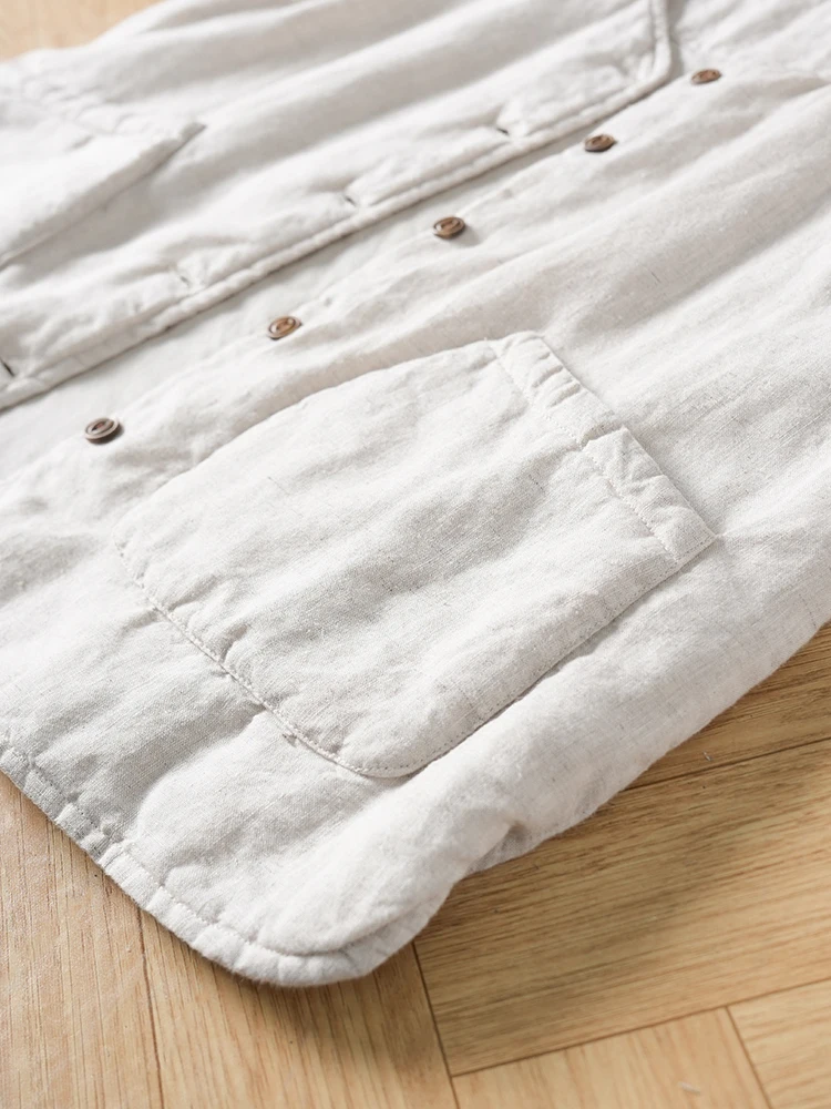 Faionable Versatile Thiened Cotton Linen Svel Warm Vest Women's Autumn Winter Casual Artistic Retro Cotton Jaet