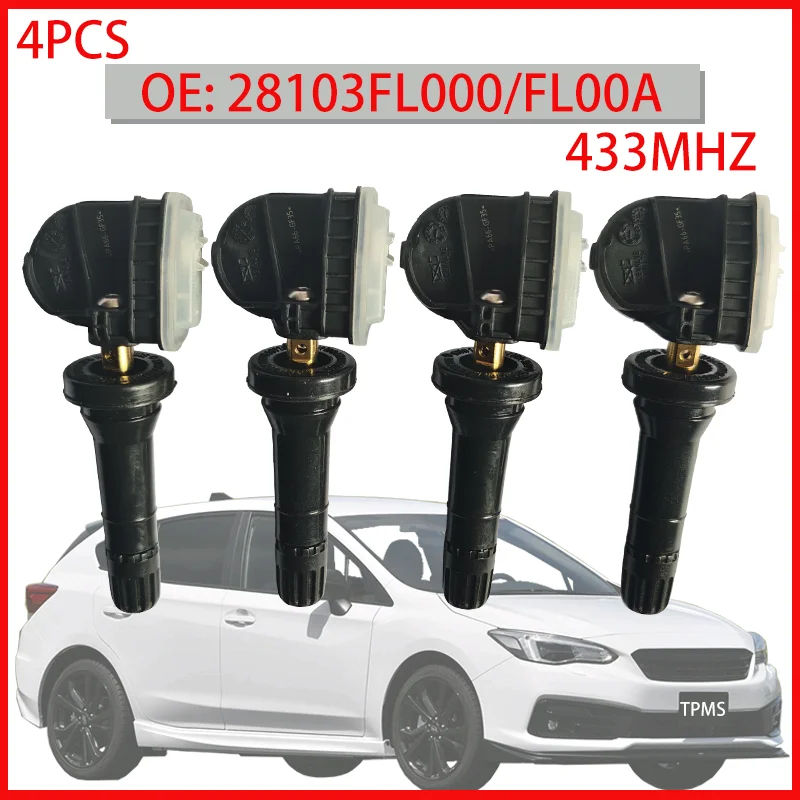 4PCS 28103FL000 28103-FL00A Tire Pressure Sensor For Subaru Ascent Forester Impreza Legacy Outback Wrx XV Car TPMS 433MHZ
