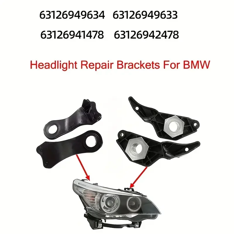 63126949634 63126949633 63126941478 63126942478 Front Headlamp Bracket Clips Headlight Repair Kit For BMW 5 Series E60 E61 - view 3