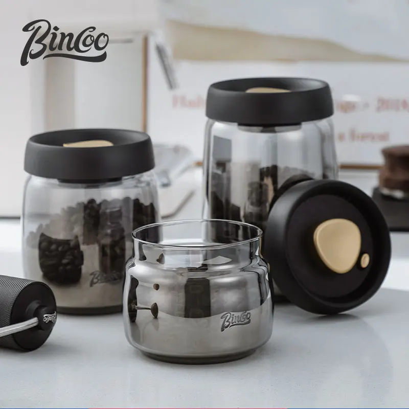 Bincoo Tarro sellado de café Tarro de almacenamiento de granos de café al vacío Tarro de almacenamiento de granos Tarro de almacenamiento de café en polvo Tarro de té de