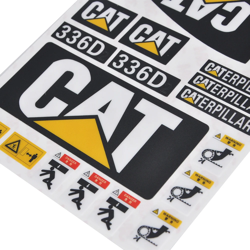 RC Excavator 336D Sticker PVC Material Waterproof for 1/12 RC Model Parts