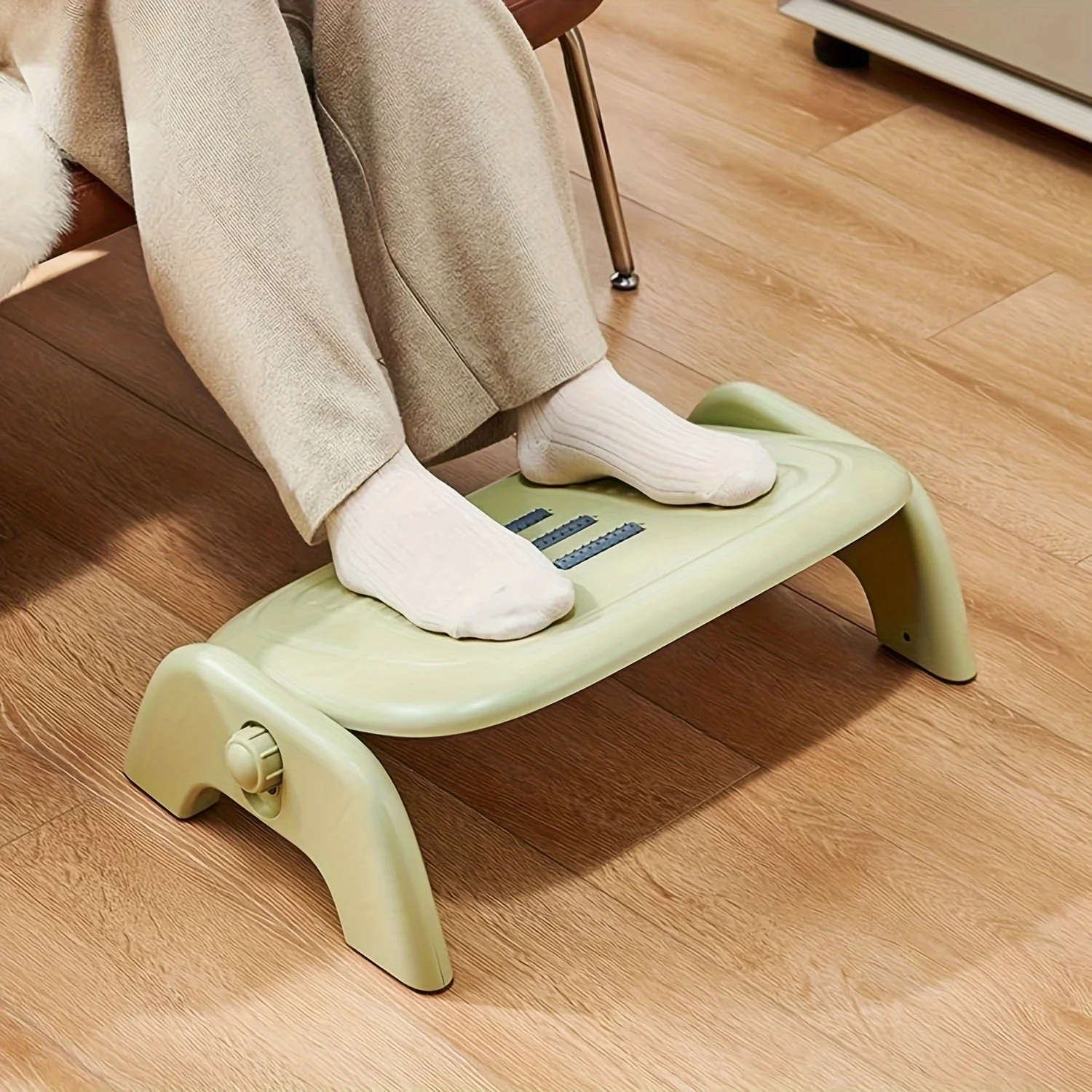 

Ergonomic Foot Rest Under Desk with Massage Rollers, Portable Plastic Footrest for Office, Anti-Slip Bottom, Convenient