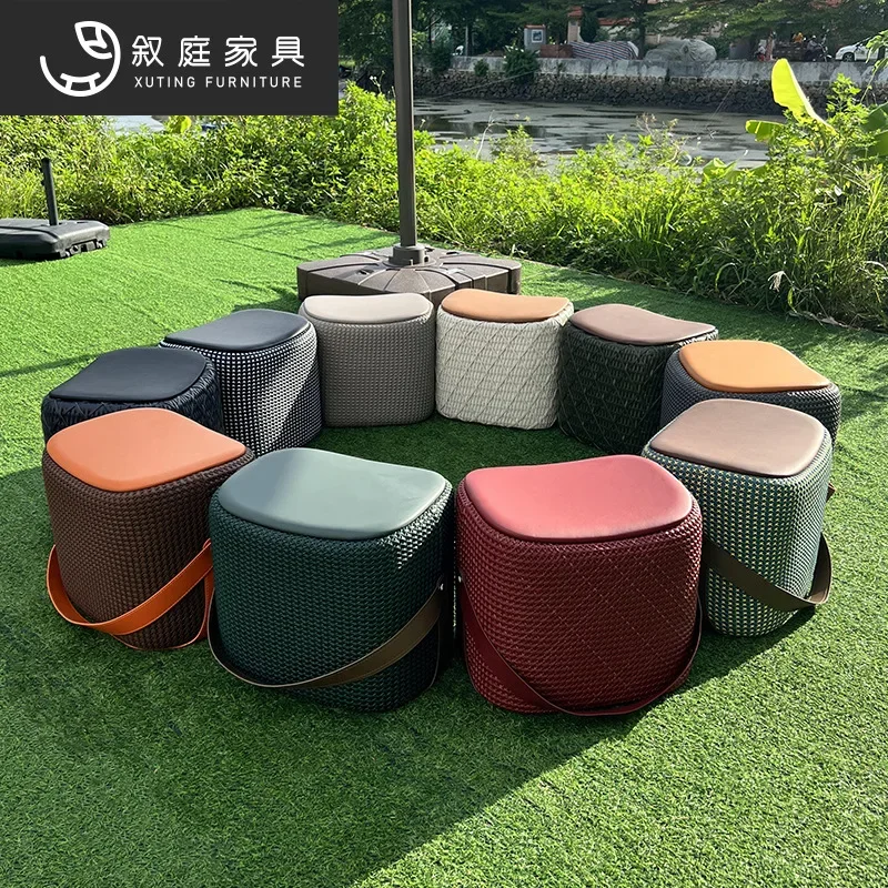 Italian shoe changing stool household door cloakroom saddle designer sofa ottoman solid wood liner