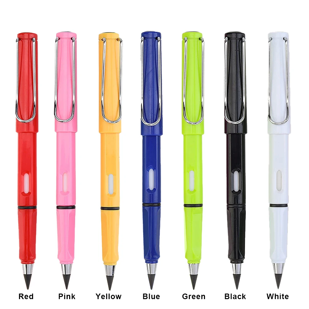 หัวปากกาหมึกพิมพ์แบบพกพาสำหรับไปโรงเรียนพลาสติกศิลปะแบบไม่จำกัดสามารถเปลี่ยนหัวปากกาได้เครื่องเขียนนักเรียน HB