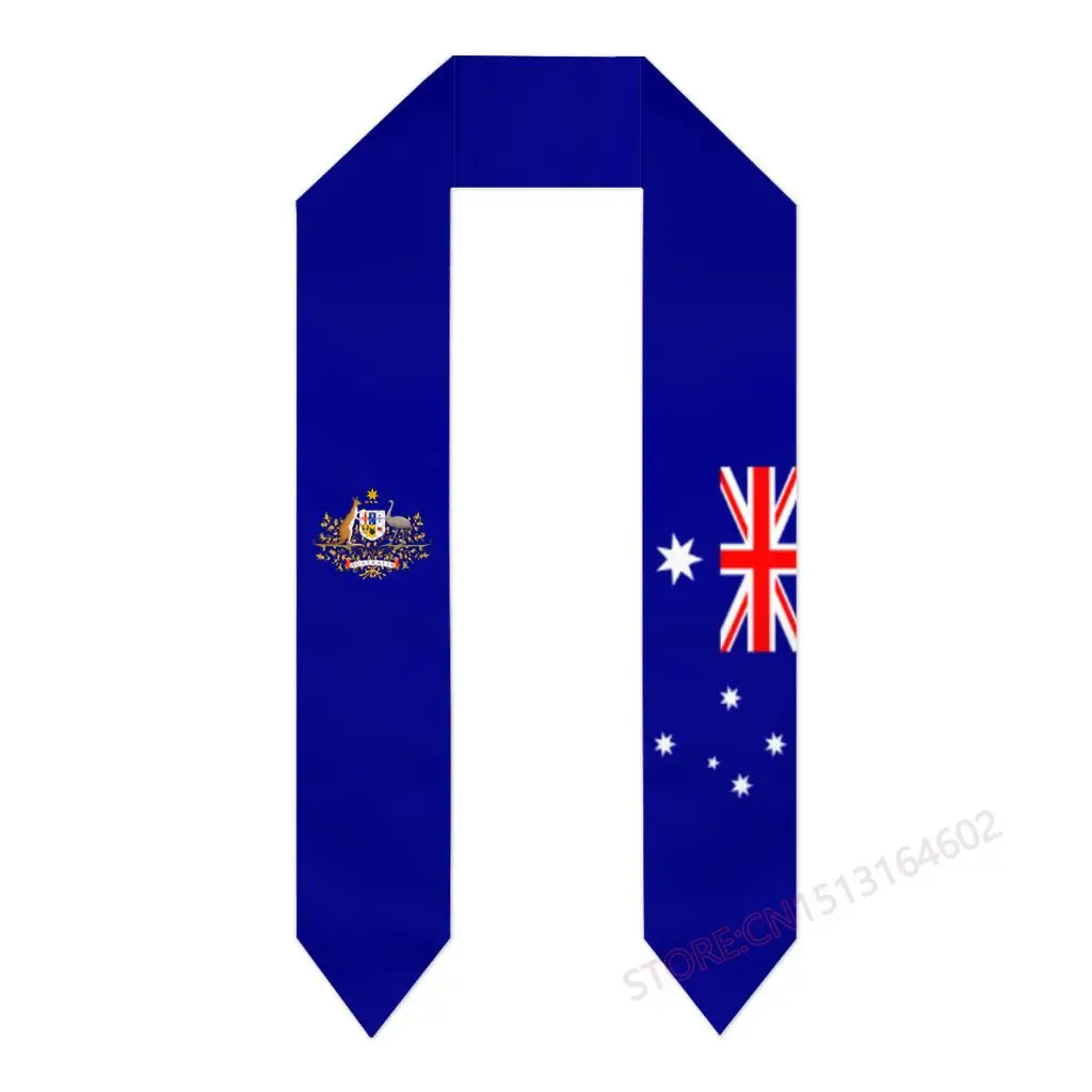 Custom Name Or Logo Australia Flag Graduation Stole Sash International Study Abroad Class of 2023 Shawl