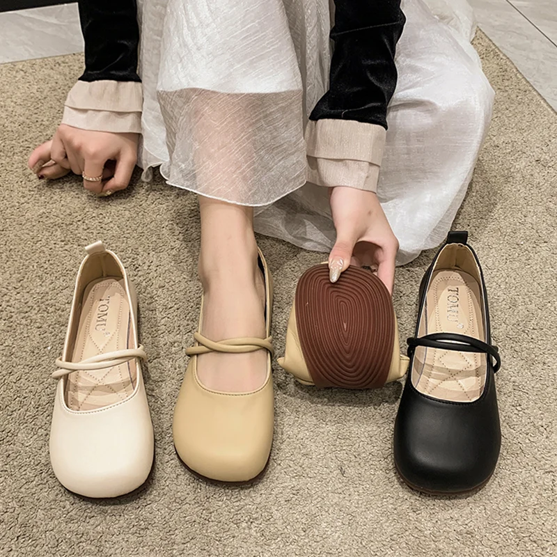 Shoes Woman 2023 Casual Female Sneakers Soft All-Match Shallow Mouth Flats Round Toe New Moccasin Grandma Summer Dress Mary Jane