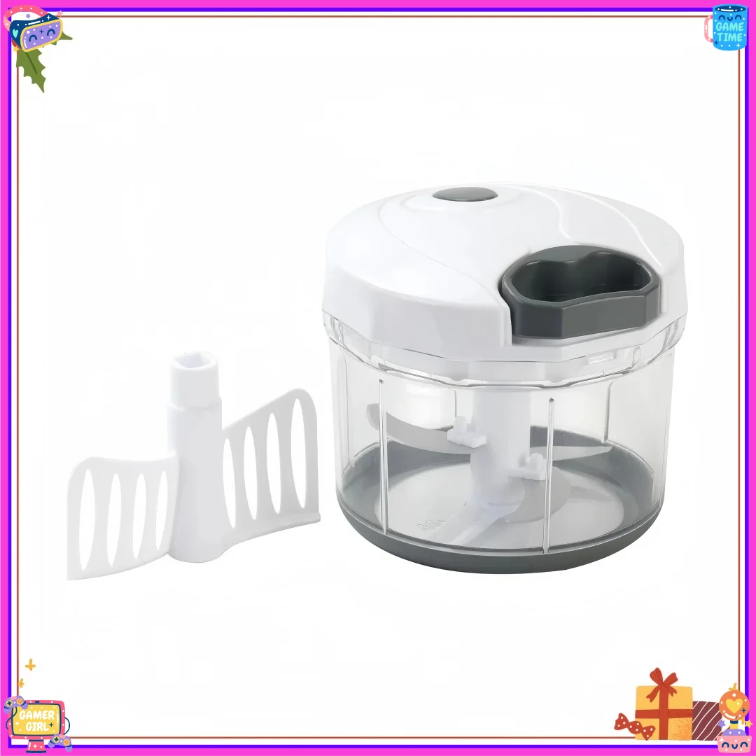 

(4 шт.) Быстросъемный измельчитель емкостью 1 кв., без BPA, лезвие из нержавеющей стали, безопасный для пищевых продуктов, белый и серый, 320 г