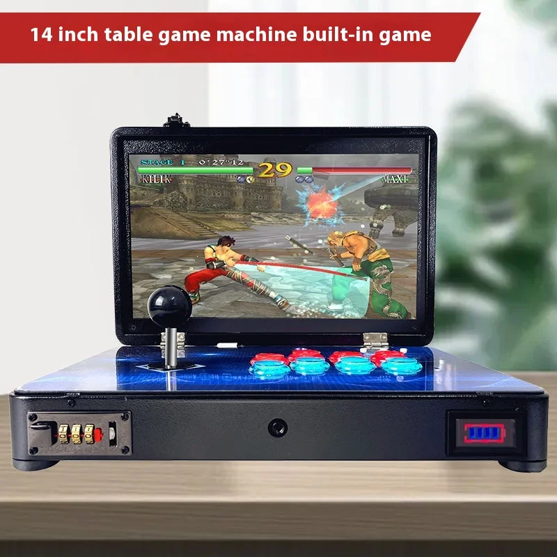 2024 New 14 Inch Mini Arcade Machine Portable Foldable Party Toys Joystick Home Game Console Boys Gift