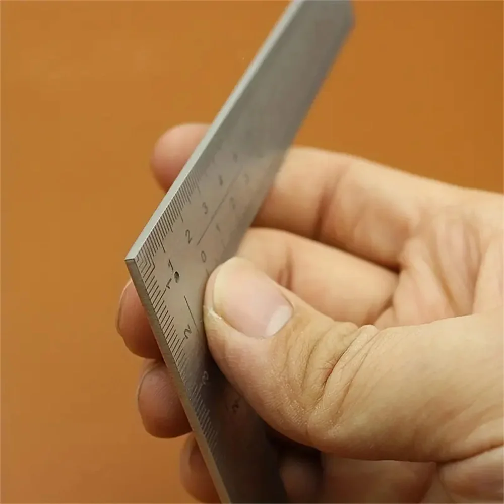Mini Stainless Steel L-Shaped Double-Sided Precision Scale Ruler - High-Accuracy Measuring Tool for Leather Design, Metal Materi