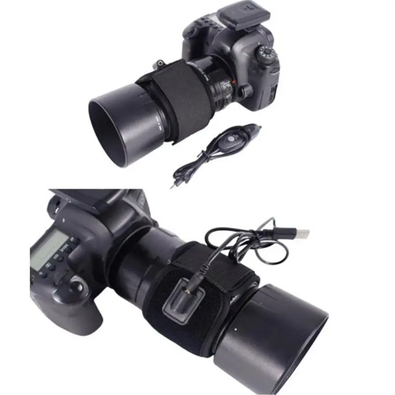 Photography Photo DSLR Camera Lens Dew Heater Strip Adjustable USB Lens Warmer Heater Temperature Control