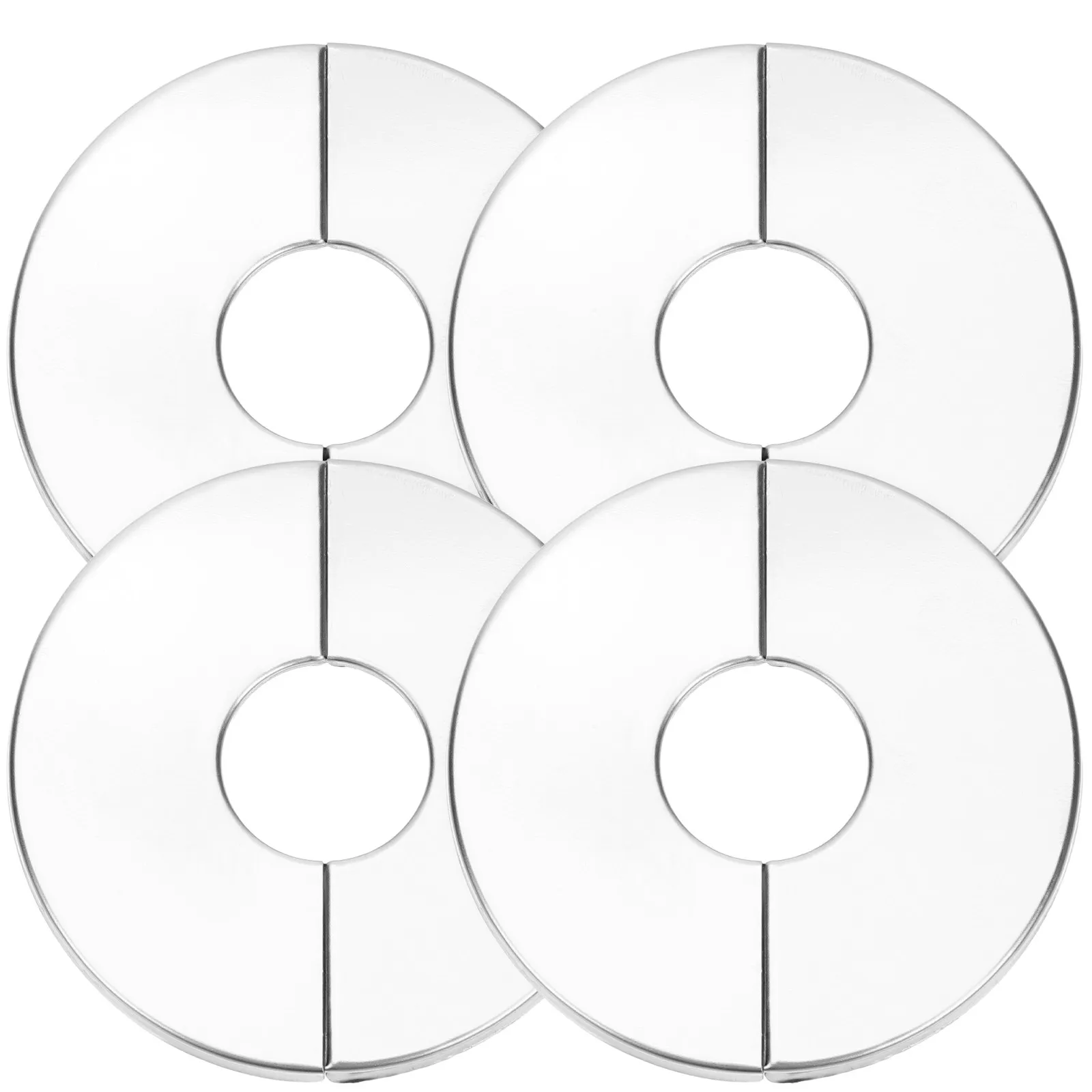 4Pcs Escutcheon Plate Stainless Steel Pipe Covers Wall Split Flange Plumbing Hole Cover Cap for Water Gas Heating Pipes Toilet