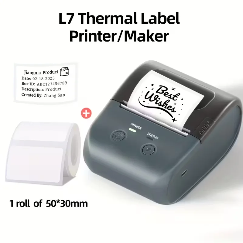 Stampante termica Stampante per etichette portatile Mini stampante per adesivi wireless con taglierina Produttore di etichette per prezzi con nome di codice a barre fai-da-te