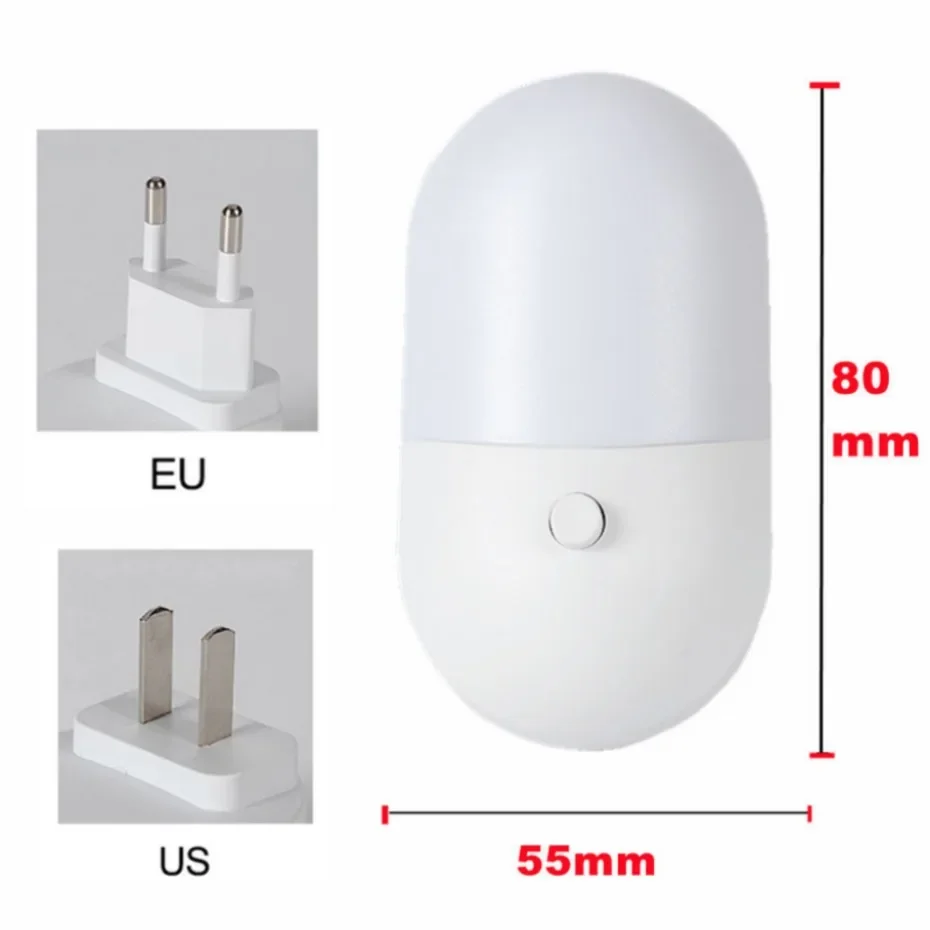 โคมไฟข้างเตียงไฟกลางคืนโคมไฟห้องนอน AC220V แบบเสียบปลั๊กไฟ LED กลางคืนของขวัญสำหรับเด็ก lampu tidur น่ารักสำหรับทางเดิน