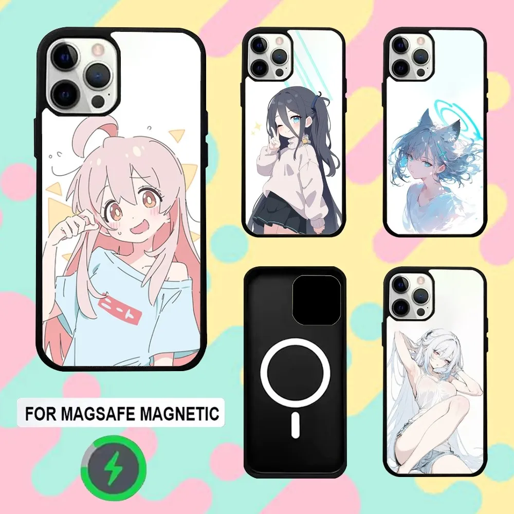 

Blue A-ArchiveS Phone Case For iPhone 16,15,14,13,12,11,Plus,Pro,Max,Mini Magsafe Magnetic Wireless Charging