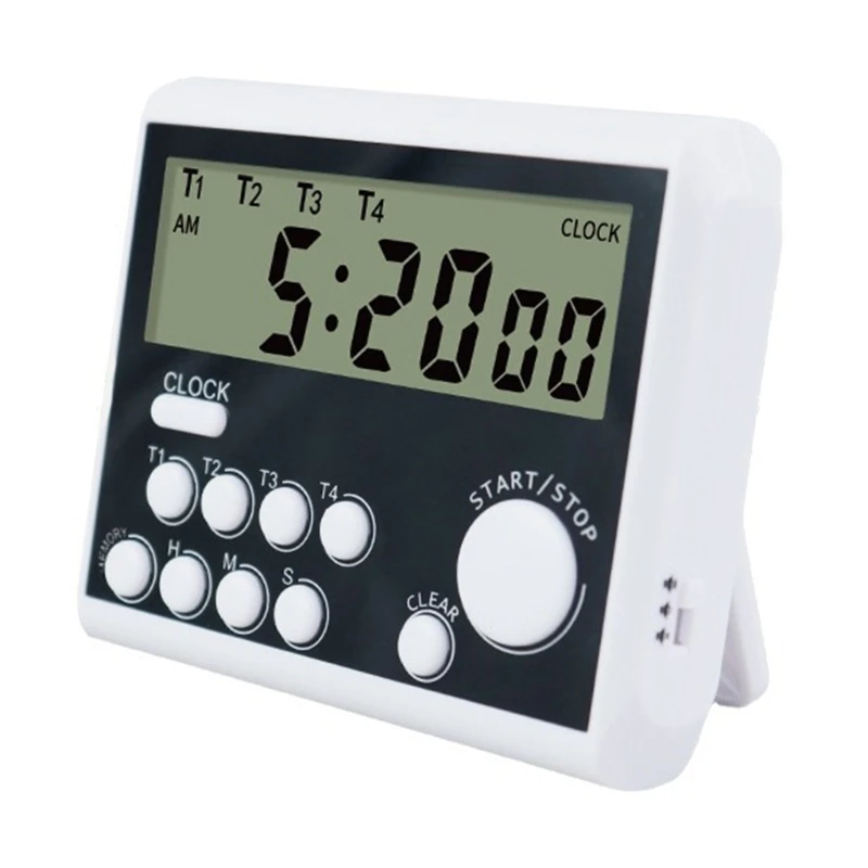 Multiple taskings 5 Channel Kitchen Timer with Back & Stand Practical Cooking Timer with Large LCD Display