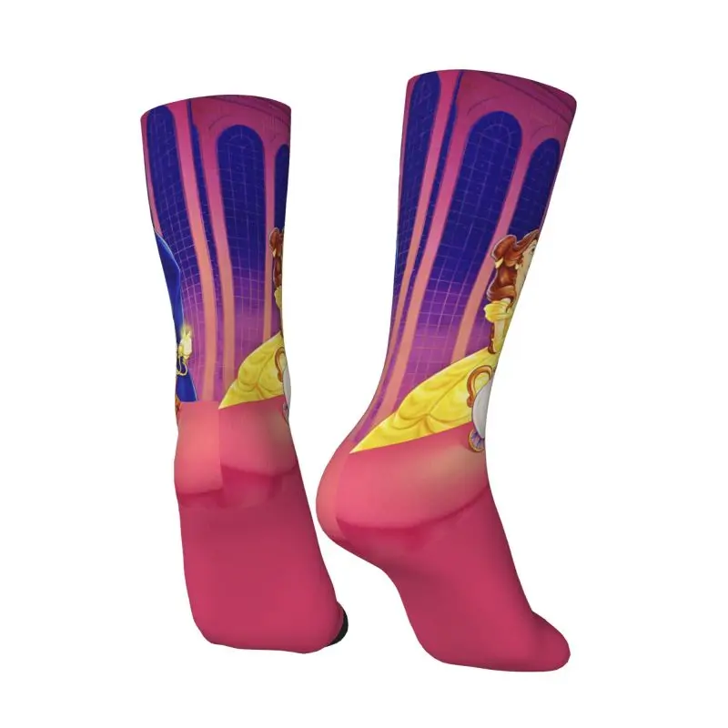 Beauty And The Beast uomo donna Crew Socks Unisex Funny 3D Printed Belle Princess Dress Socks