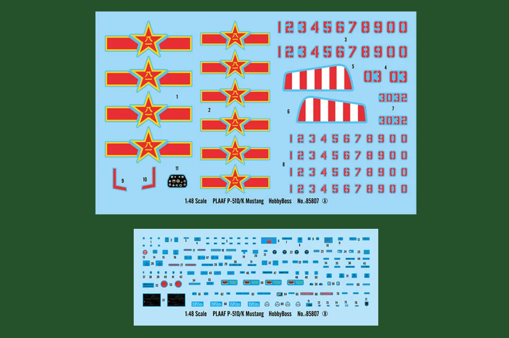 HobbyBoss 85807 1/48 Scale PLAAF P51 P-51 P51D P-51D/K Mustang Fighter Plane Aircraft Plastic Assembly Model Building Kit