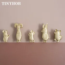 Various Animal Shapes  Knobs Brass Children's Room Door Knobs Lovely Cabinet Handles Cupboard Drawer Pulls Accessories Furniture