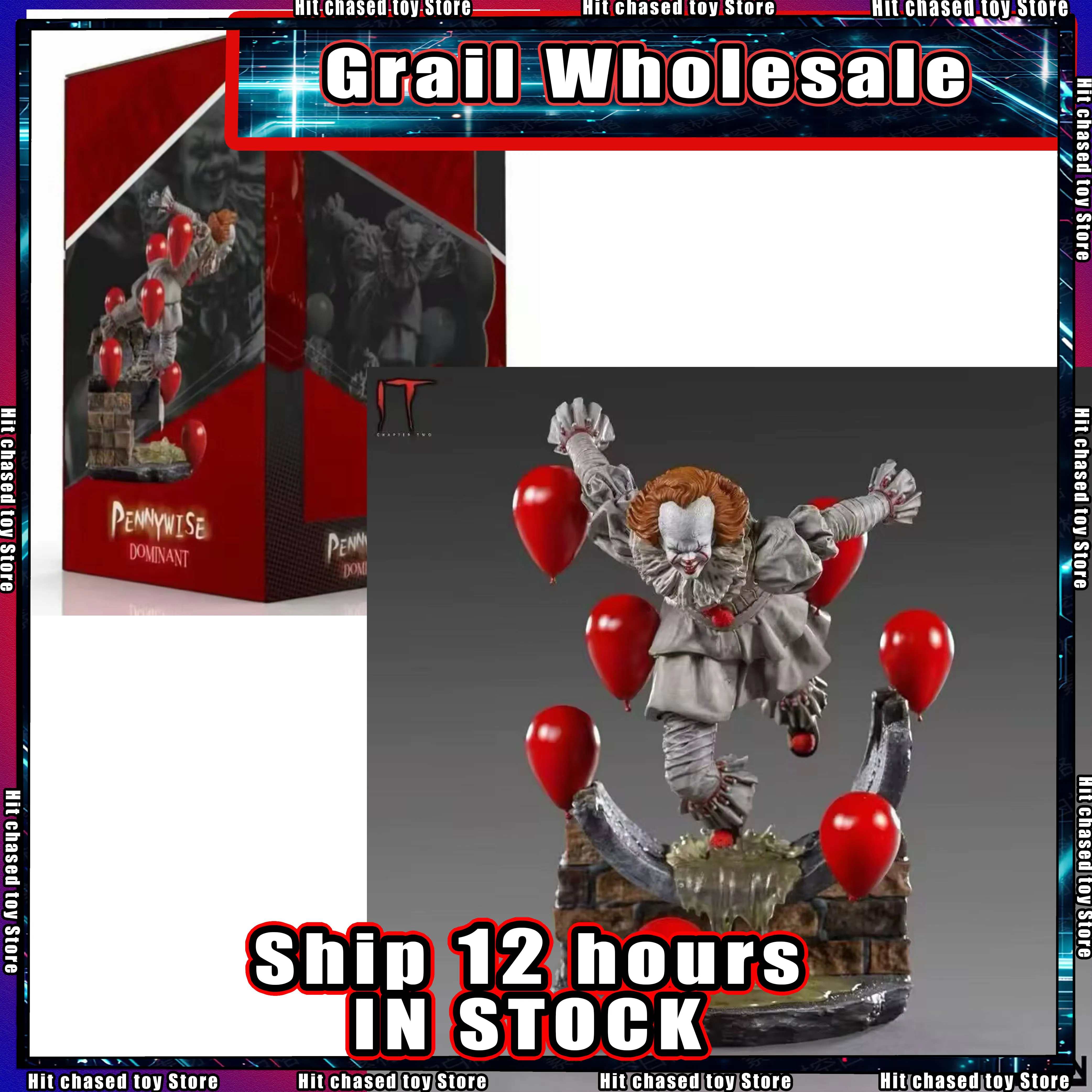 Em Estoque: Nova Estátua de PVC Colecionável Iron Studios do Pennywise (It de Stephen King) - Boneco de Ação do Joker para Decoração de Mesa