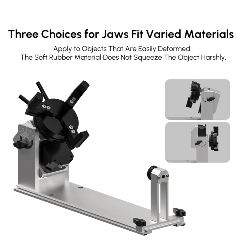 Ortur Y-Axis Rotary Chuck YRC1.0 Rotary Roller 360 Rotating 180 Horizontal Flip Angle Base for 99% Laser Engraver Machines