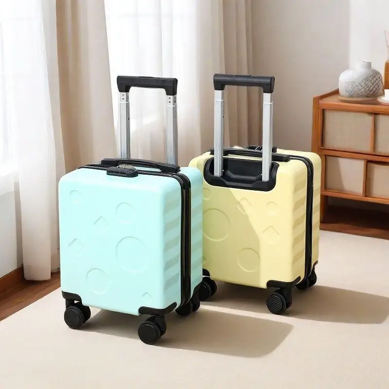 small-14-inch-password-travel-suitcase-children's-pullman-spring-autumn-air-travel-luggage-abs-pc-material-universal-wheels