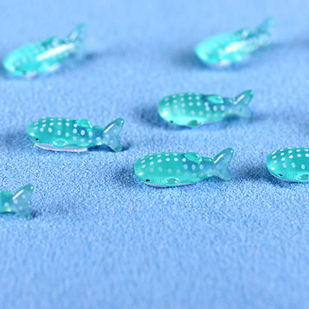 

10Pcs Resin Ornaments Mediterranean Style Dot Landscape Craft Shark Desktop Decor for Home Garden Gifts Craft Fish