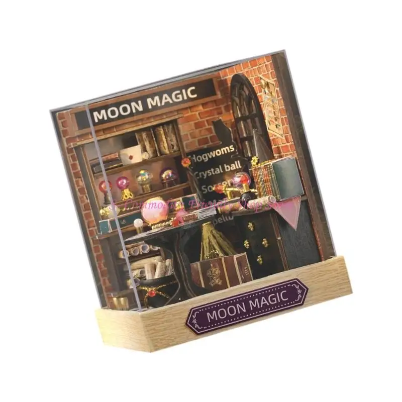 85ae Artistic Miniature Scene Building Set Escena calle Kits ensamblaje casa manualidades madera para