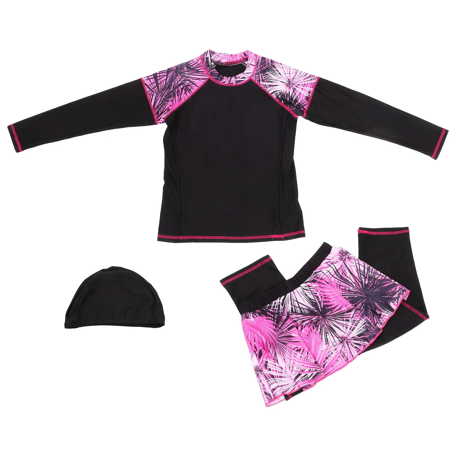 

Swimwear Set Long Sleeve Modest Girls Swimsuit With Pants Cap For Summer Beach Surfing Bathing Muslim Friendly Traditional