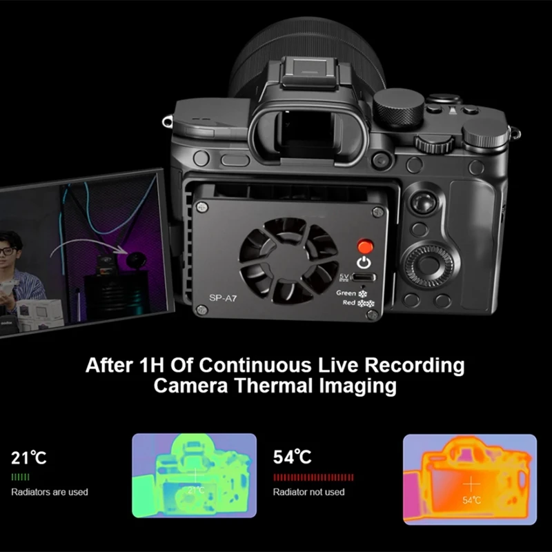 Кулер для камеры Sony Canon FUJI A7M4 ZVE1 A6700 A7C2 ZVE10 ZV1 R5 90D XS10 XT4