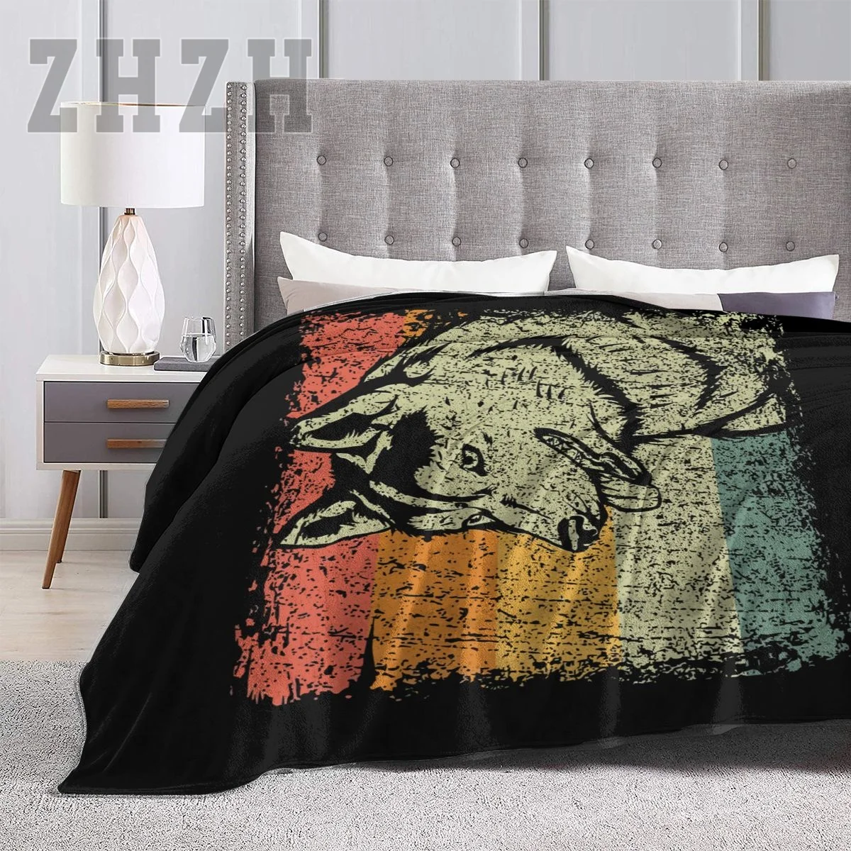 Retro Siberian Husky Dog Vintage Blanket Flannel Multifunction Outdoor Camping Sofa Cover Single Keep Warm