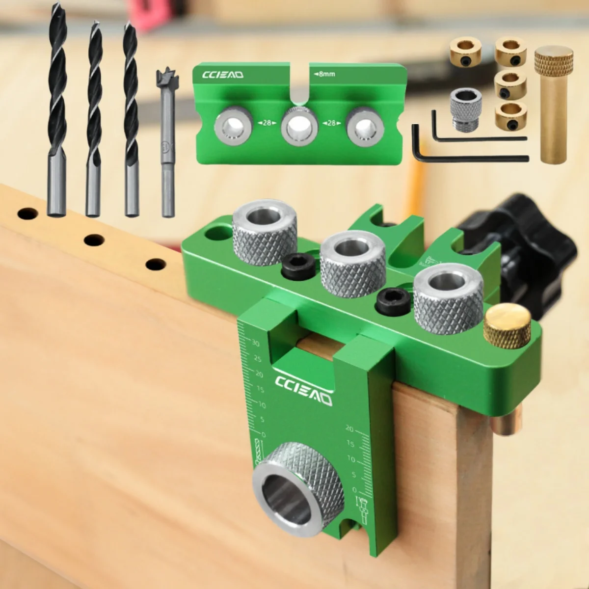 Self Centering Doweling Jig Kit - 3 in 1 Dowel Jig Kit Universal Dowel Cam Jig, Adjustable Width Woodworking Joints Tool