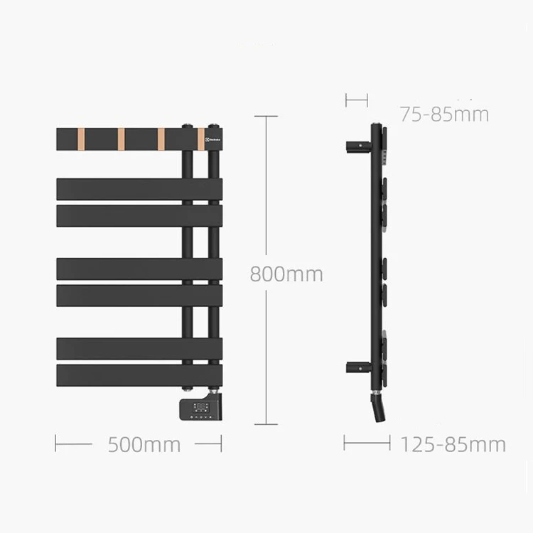 AVONFLOW Black Towel Rack Bathroom Heated Towel Rail