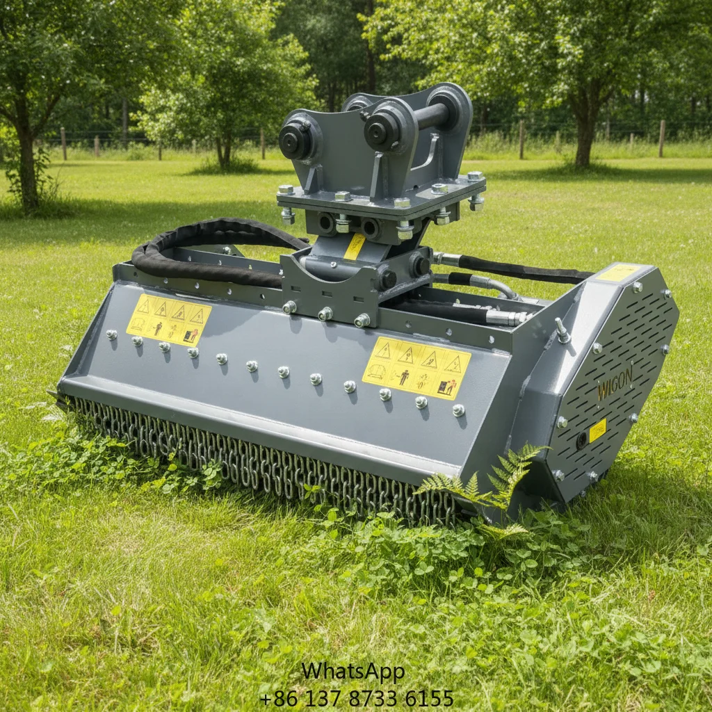Excavator-Mounted Flail Mower With Strong Hydraulic Motor For Tough Bush Removal Grass Cutter Excavator Flail Mower