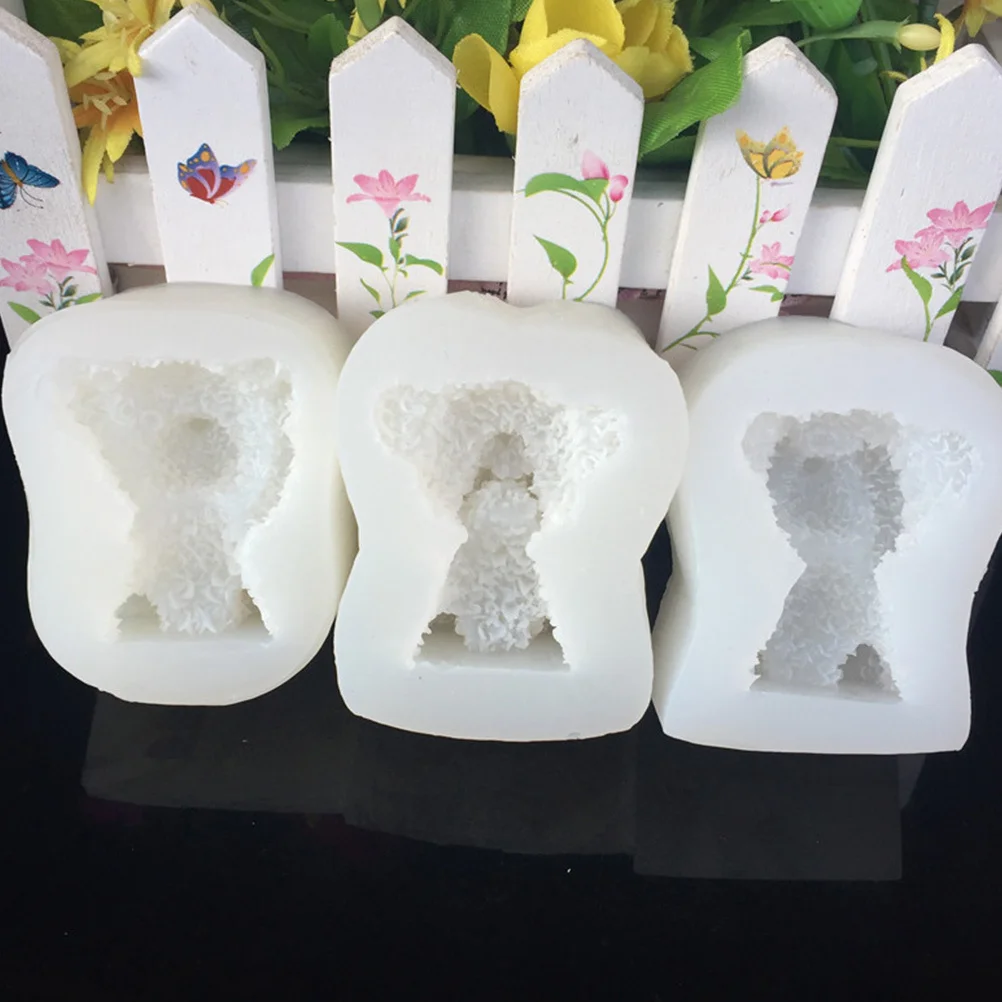

3 Pcs Bear Shaped Silicone Cake Molds Cute Epoxy Resin Mold for DIY Baking Tools Jelly Pudding Home Use Random Color
