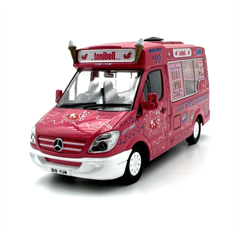 1:43 scala pressofuso lega Mercedes gelato camion Van giocattoli auto modello classici Souvenir per adulti regali da collezione Display statico