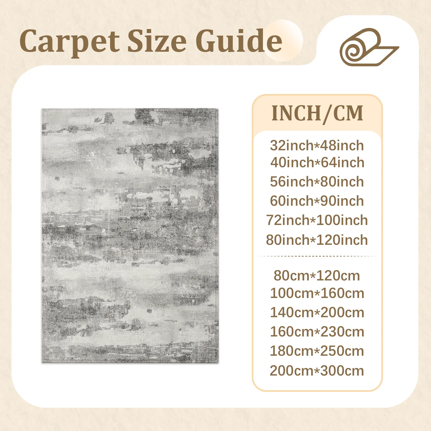 Large Indoor Velvet Low Pile Area Rug with Non-Slip Dotted Backing, Machine Washable, Gray Abstract Textured Pattern for Living Room and Bedroom