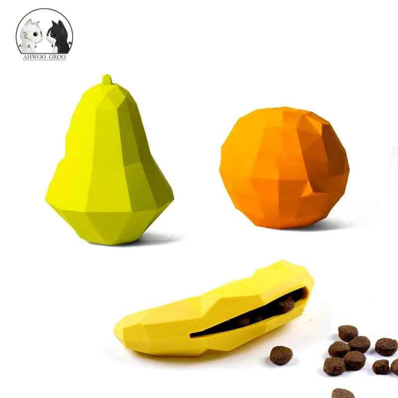 Rubber Dog Ball Chew Dispenser Leakage Food Play Squeaking Pet Dog Bite Toy Puppy Funny Tooth Cleaning Snack Ball Pet Products