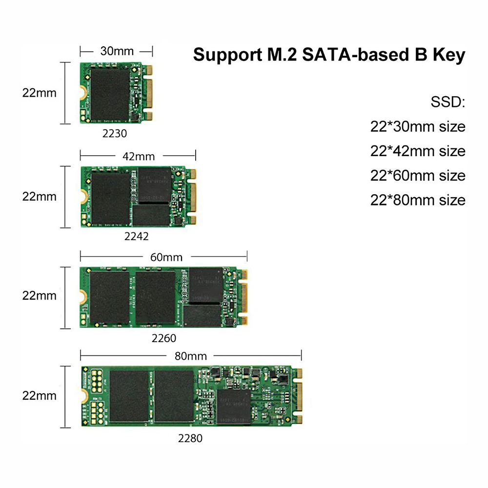 Adaptador de disco duro M.2 NGFF SSD, convertidor de transferencia de datos M.2, USB 3,0 a USB 2,0, 5Gbps