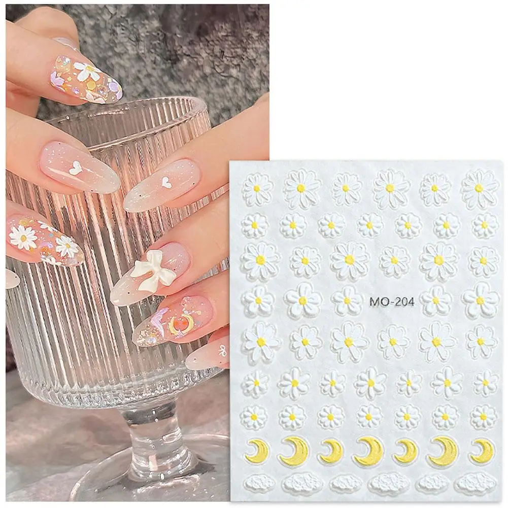 Colorful Sparkling Glass Fragment Spring Wildflowers Quality Decorations Nail High Flash Adhesive Design Stickers Art R4O4