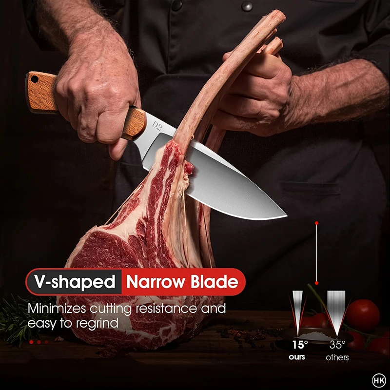 سكين صغير حاد عالي الصلابة مزورة، سكين محمول متعدد الوظائف للاستكشاف في البرية، سكين دفاعي KR9195