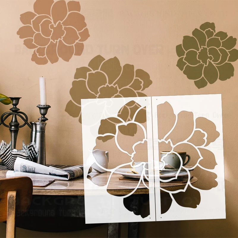 

40 см-80 см трафарет для рисования стен, настенный декор, гипсовый декор, декоративный шаблон, создатели мебели, рисунок цветов S044