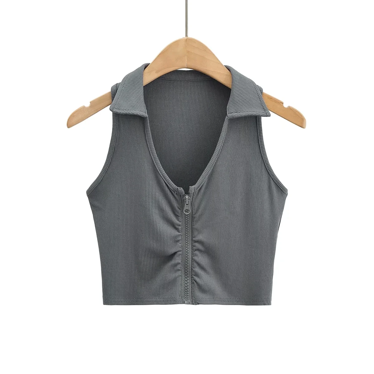 سليم صالح ort سستة سترة المرأة تصميم تحسس مطوي الصدر الوجه طوق الصيف جديد Sle Faionable البطن ow الأعلى #4