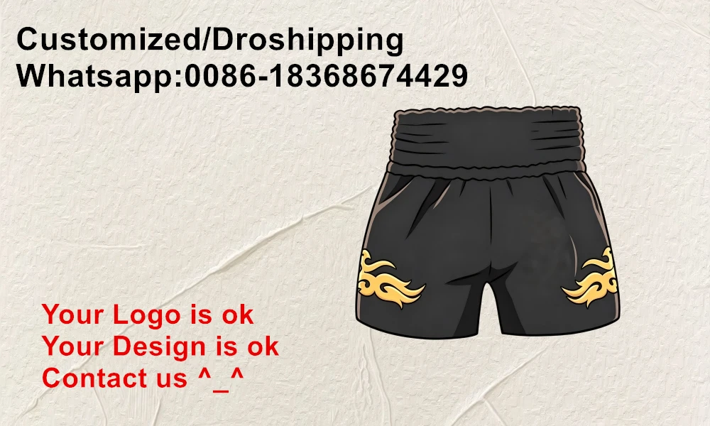 Fire Snake Muay Thai Shorts Quick Dry Elastic Waist Boxing Fight Shorts for Kickboxing MMA Gym Sparring Training Daily Bottoms