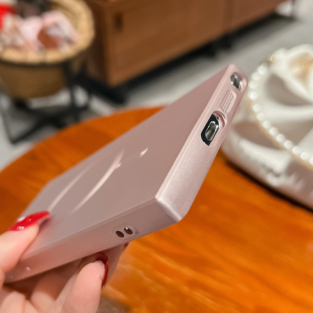 Luxury Matte Phone Case For Samsung Galaxy S24 S23 S22 S21 Plus Ultra FE For Magsafe Magnetic Wireless Charging Shockproof Cover image 5