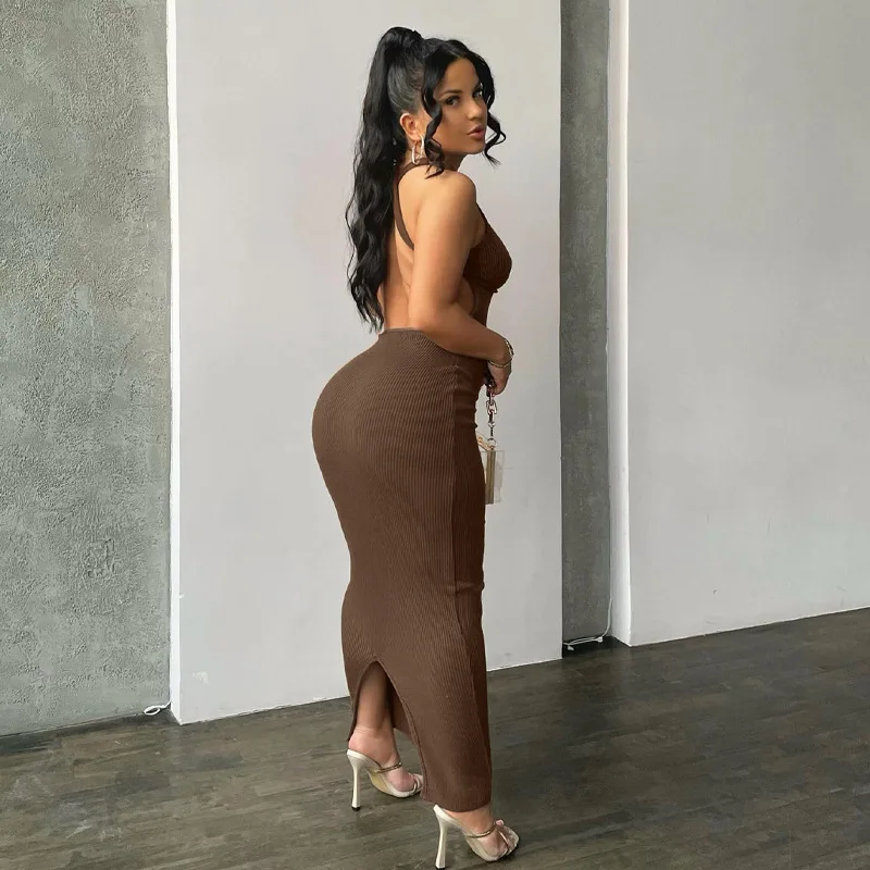 Hawthaw – robe longue noire moulante pour femmes, tenue de soirée, Club, soirée, vacances, vente en gros, articles pour affaires, été, 2024 227851 W