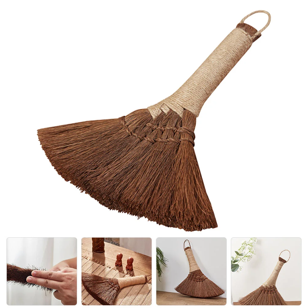 Small Broom Palm Desk Duster Household Handheld Bamboo Brown Silk Desktop Fiber Heavy Duty