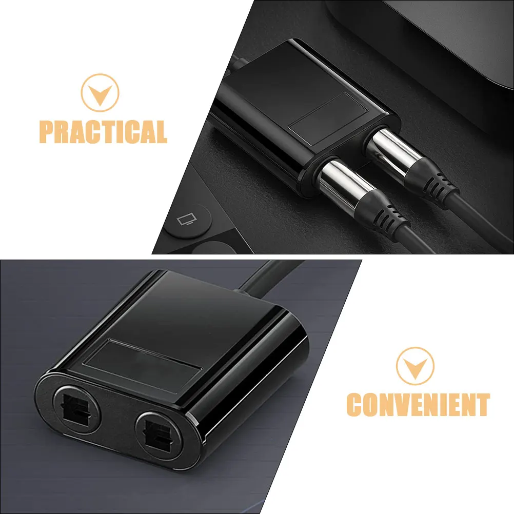 

Audio 1-In-2 Out Fiber Optical Splitter For Surround Sound System Lightweight Compact Design 5.1 2.1 Portable