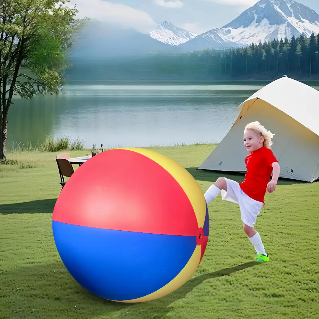 Novo ao ar livre gmaes brinquedos divertidos gigante bola de praia ao ar livre colorido pvc bola inflável para jogos de gramado diversão escolar atividades familiares