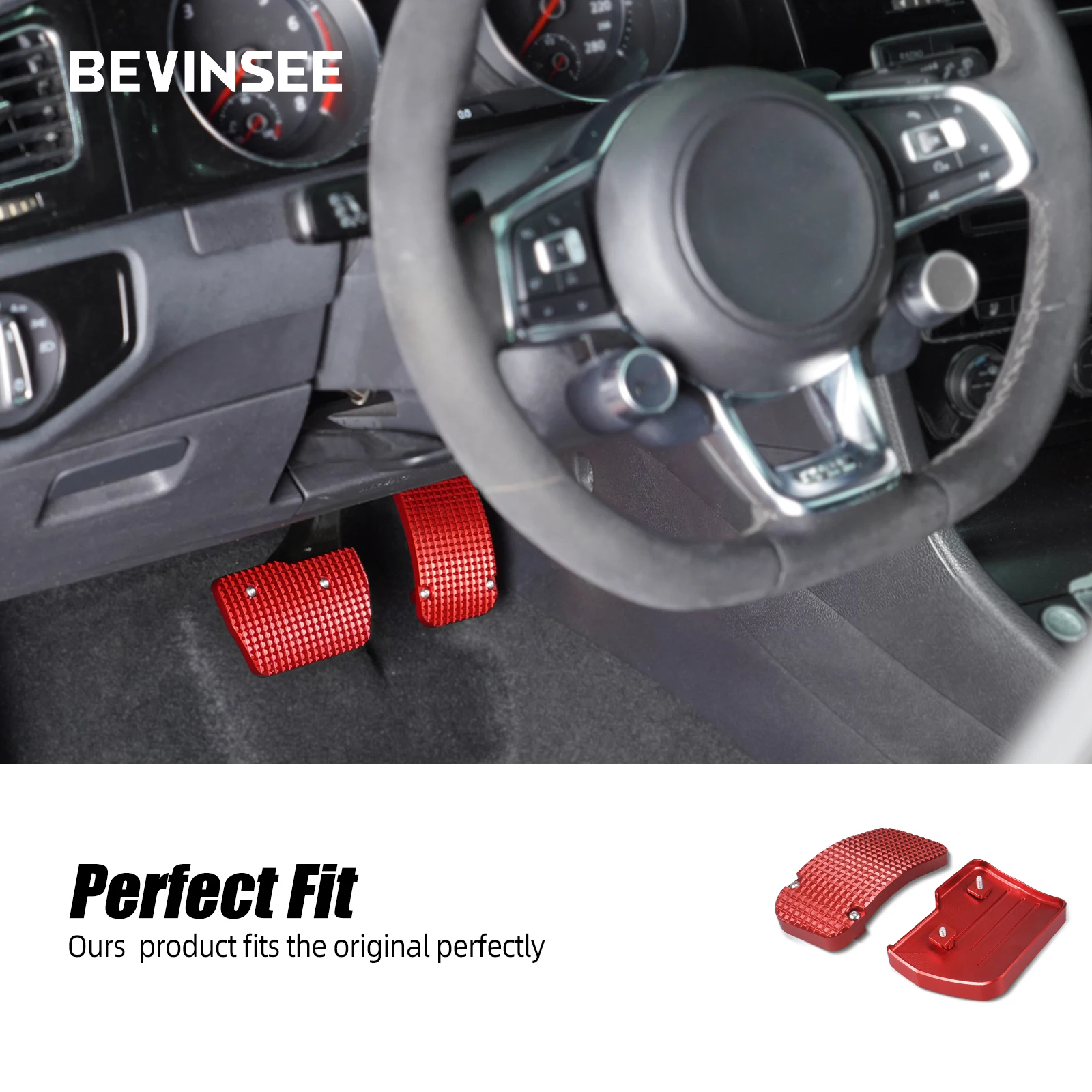

BEVINSEE Aluminum Automatic Pedals for VW for Golf MK7 5G/BQ/BA, for Audi A3/RS3 8V, for SEAT Leon 5F, for Skoda Octavia 3 5E