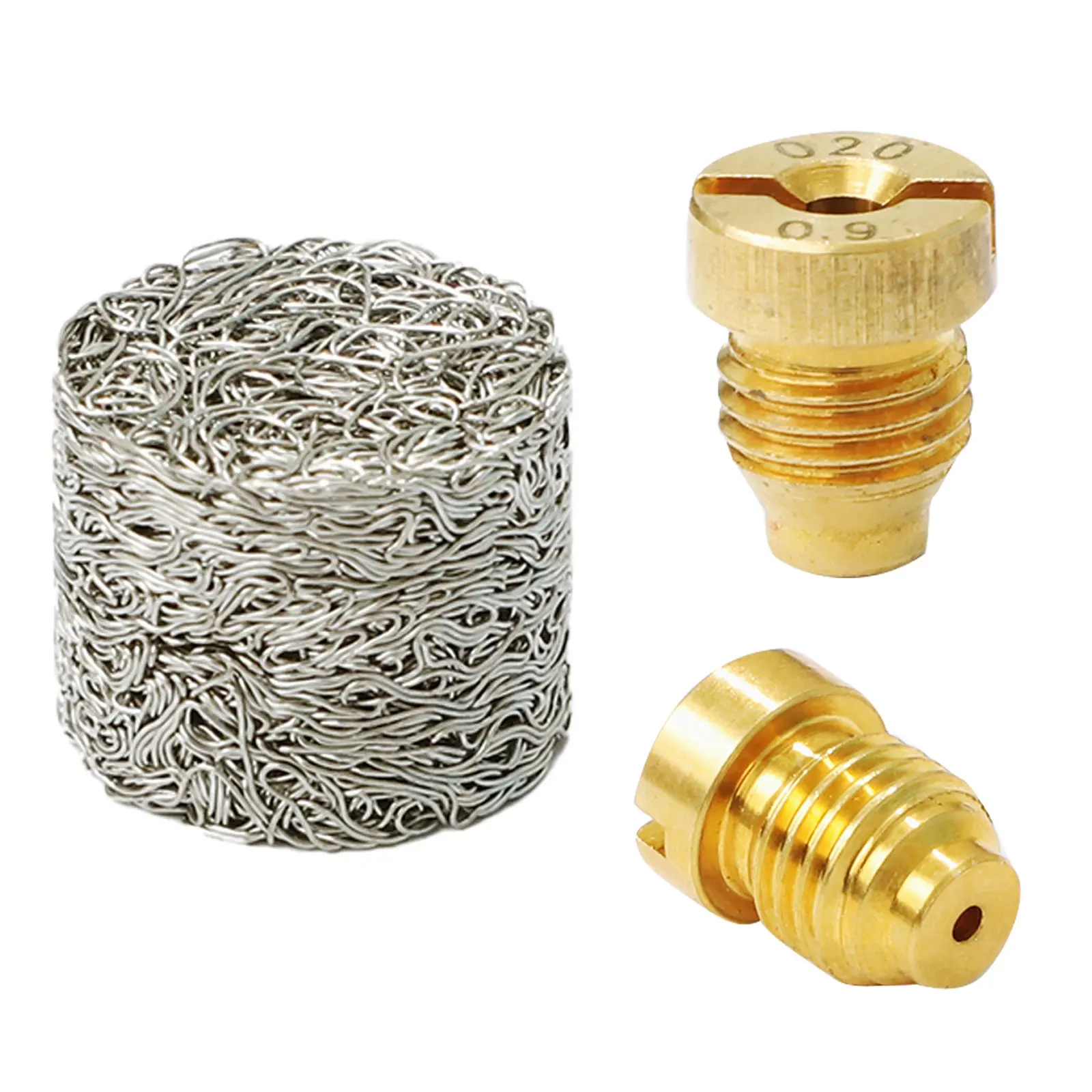 0.9mm-1.4mm Copper Core Snow Foam Cannon Orifice Nozzle Tips + Mesh Filter Thread High Pressure Foam Spray Gun Brass Replacement